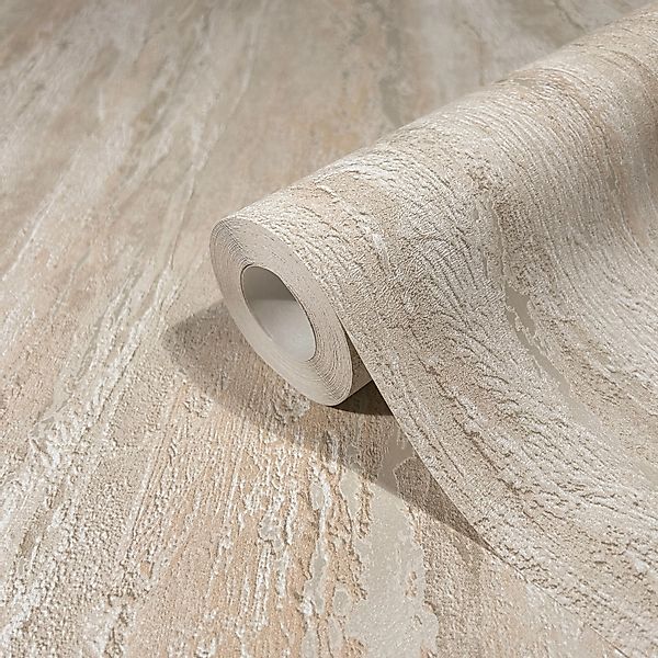 Marburg Vliestapete Marmor Schimmernd Putzoptik Modern 10,05 x 0,53 m Beige günstig online kaufen