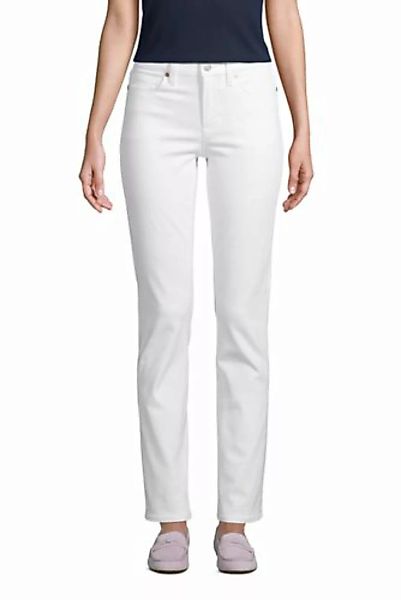 Straight Fit Öko Jeans Mid Waist, Damen, Größe: 38 30 Normal, Weiß, Baumwol günstig online kaufen