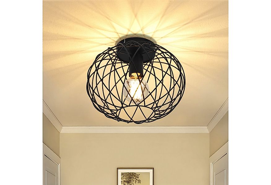 ZMH Deckenleuchte Schwarz Vintage E27 Retro Deckenlampe für Gang Korride Ma günstig online kaufen