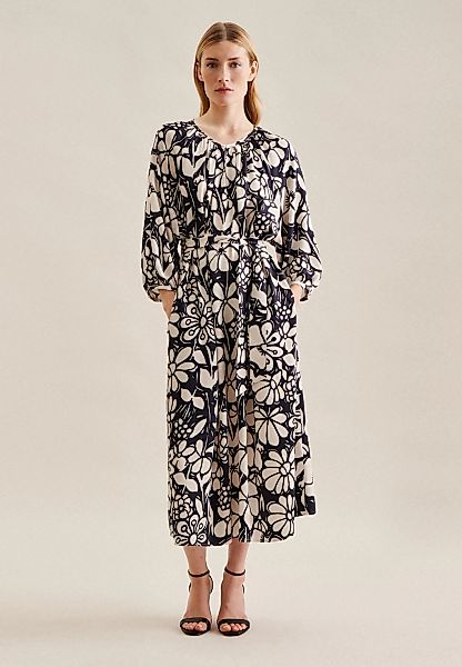 seidensticker Sommerkleid "Schwarze Rose", 3/4-Arm Rundhals Floral günstig online kaufen