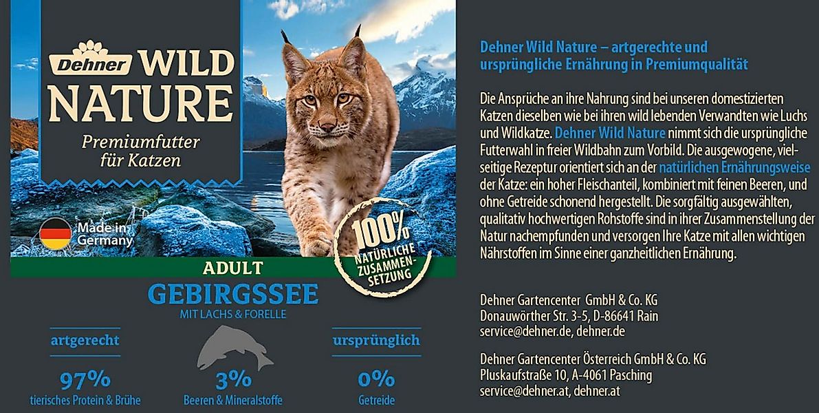Dehner Wild Nature Probier-Set Fisch / Wild / Geflügel / Hase, 8 x 400 g Do günstig online kaufen