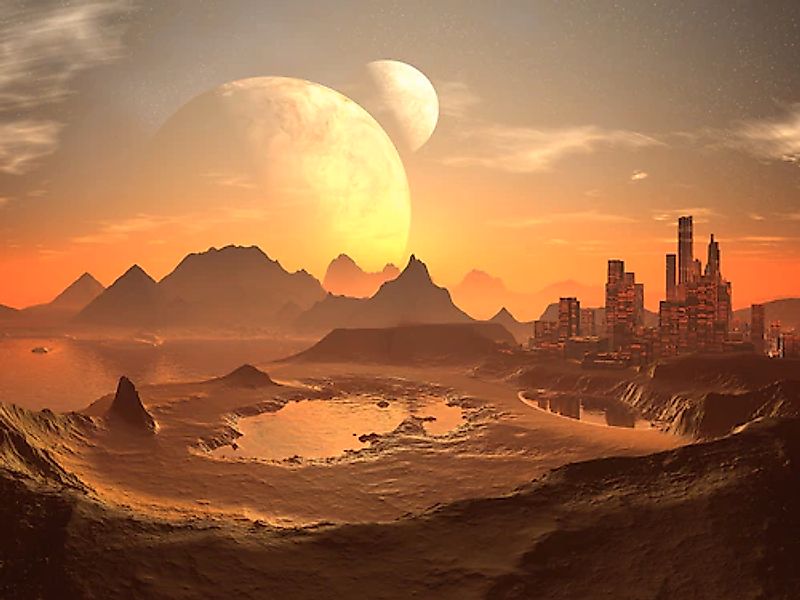 Papermoon Fototapete »PLANETEN-FUTURISTISCH WELTRAUM MOON GALAXIE UNIVERSUM günstig online kaufen