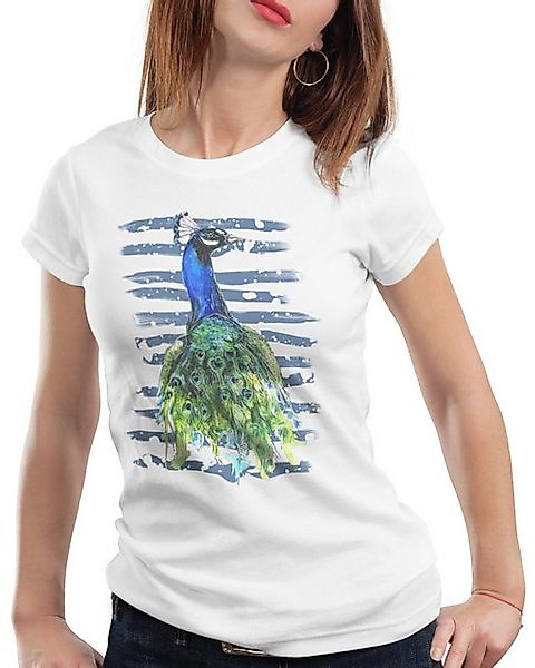 style3 T-Shirt Pfauenfeder regenwald vogelfreund schmuck günstig online kaufen