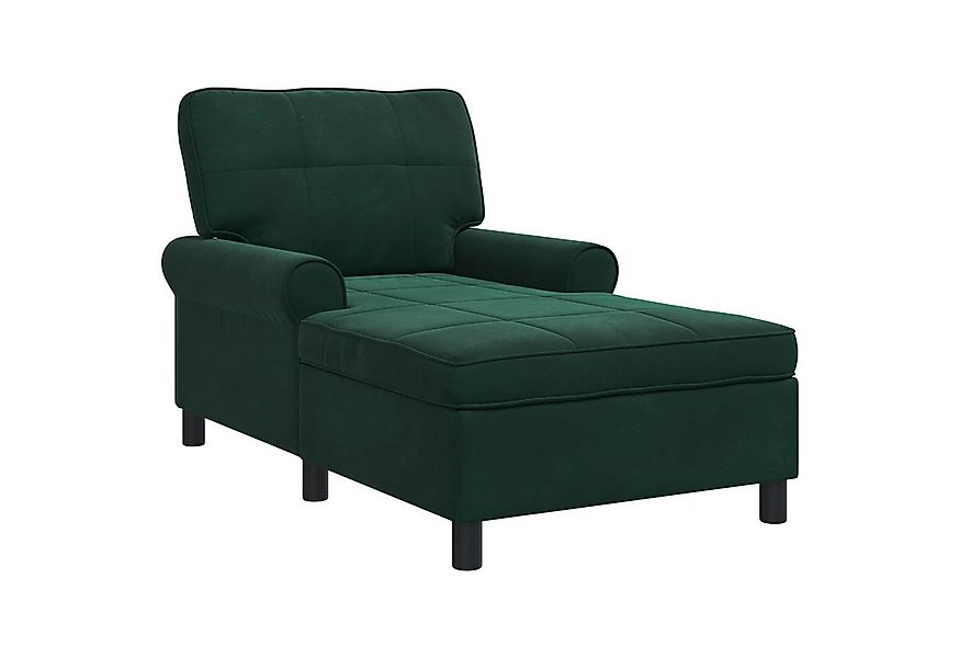 vidaXL Chaiselongue Lounge-Liege mit Kissen Dunkelgrün 91 x 157 x 91 cm Sam günstig online kaufen