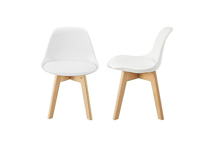 en.casa Kinderstuhl, »Elvdal« 2er Set gepolstert 56 x 38 x 33 cm Weiß günstig online kaufen