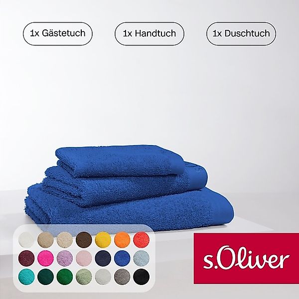 s.Oliver Handtuch Set »s.Oliver, Premium Qualität, 600 gr/m²,« Set 3 Stk. W günstig online kaufen