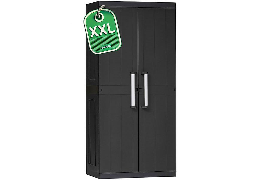 ONDIS24 Mehrzweckschrank Kunststoffschrank HERO XXL Haushaltschrank schwarz günstig online kaufen