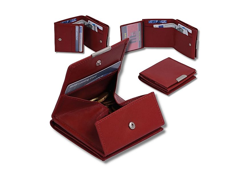 GlücksNugget Geldbörse rote Wiener Schachtel, Leder, XXL Münzfach günstig online kaufen