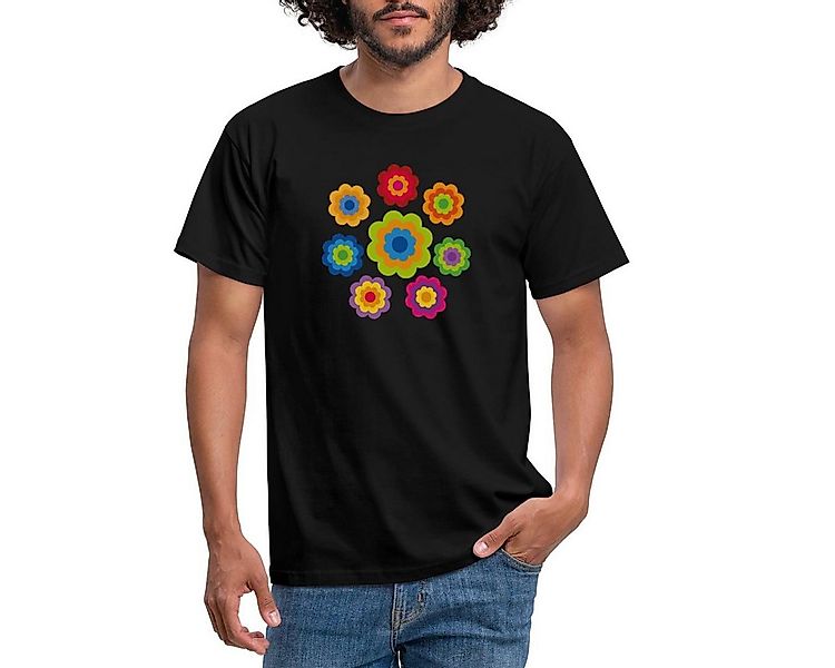 Spreadshirt T-Shirt 70er Jahre Hippie Flower Power Kostüm Blumen Fasching M günstig online kaufen
