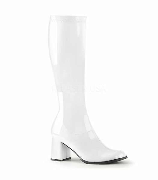 Retro Stiefel GOGO-300 - Lack Weiß (Schuhgröße: EUR 40) günstig online kaufen