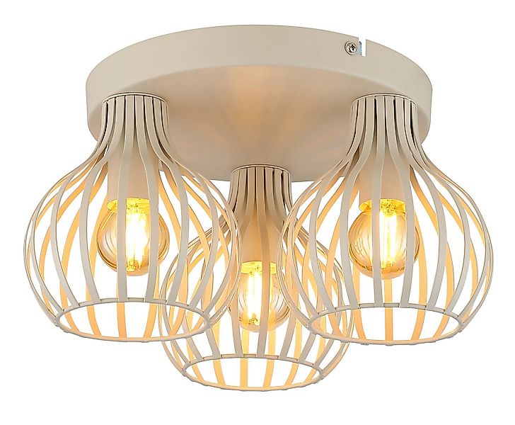 OTTO home Deckenleuchte Yannic, Deckenlampe Metall cremefarben, exkl. 3x E1 günstig online kaufen