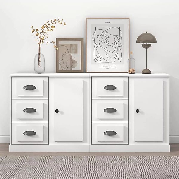 Vidaxl Sideboards 2 Stk. Weiß Holzwerkstoff günstig online kaufen