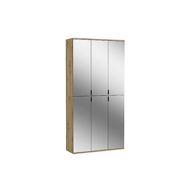 furnling Garderobenschrank Professor Breite 91 cm, 6 Spiegeltüren, Glasfron günstig online kaufen