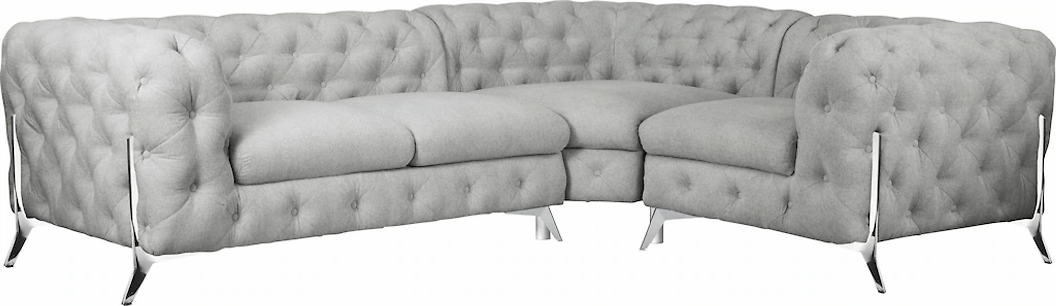 Home affaire Chesterfield-Sofa "Amaury L-Form" moderne Chersterfield-Optik, günstig online kaufen