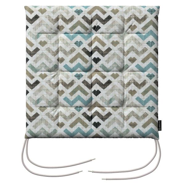 Stuhlkissen Jonas mit Bindeschnur, blau-beige, 40 x 40 x 3,5 cm, Modern (14 günstig online kaufen