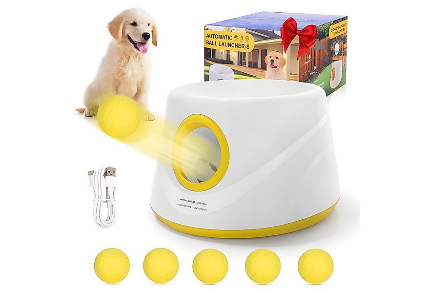 HS.SUPPLY Tier-Intelligenzspielzeug Automatischer Hundeballwerfer mit Bälle günstig online kaufen