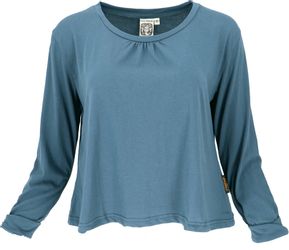 Guru-Shop Longsleeve Einfarbiges Basic Shirt, lockeres günstig online kaufen
