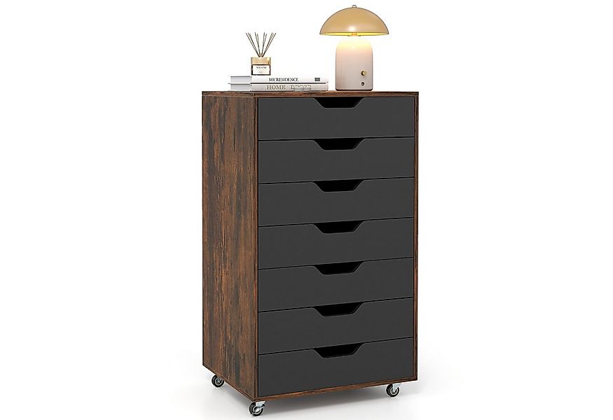 COSTWAY Rollcontainer, mit 7 Schubladen Aktenschrank mit Rädern günstig online kaufen