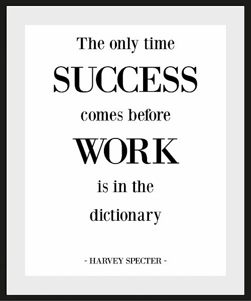 queence Bild »SUCCESS BEFORE WORK« Filmfiguren   Humor   Schriftzug   Schwa günstig online kaufen