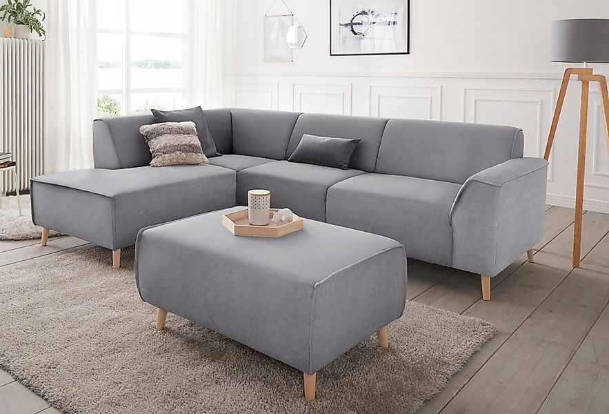 andas Ecksofa "Janek Scandic Design, elegant und zeitlos, L-Form" mit Feder günstig online kaufen