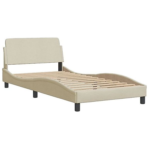 furnicato Bettgestell "Dover" Creme 100x200 cm Stoff (1-tlg) günstig online kaufen