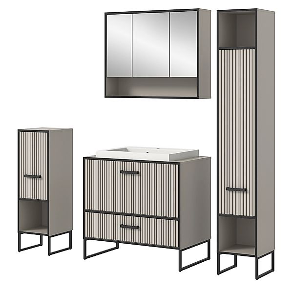 Inn.Furn Badmöbel Set in Sand mit Waschbecken 170 cm Scana günstig online kaufen