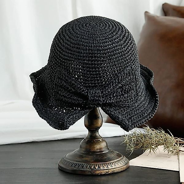 Coonoor Sonnenhut Strohhut für den Strand, Sommermütze mit Schleife Strohhu günstig online kaufen
