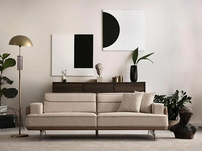 JVmoebel 3-Sitzer Exklusives Beiges Sofa 3 Sitzer Moderne Möbel Wohnzimmer günstig online kaufen