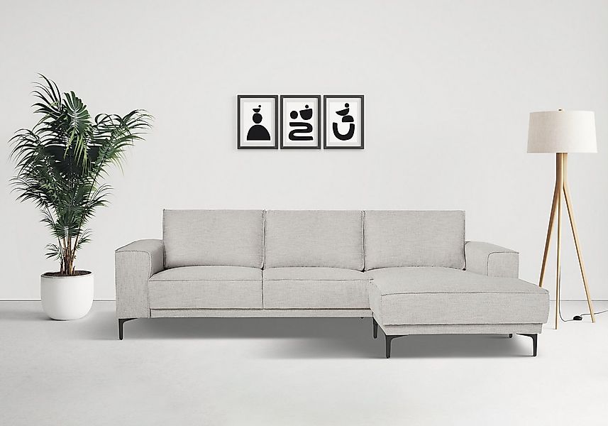 Places of Style Ecksofa "Polsterecke Oland, Struktur, Flachgewebe, Luxus-Mi günstig online kaufen