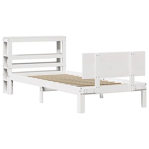 vidaXL Bettgestell mit Kopfteil Ohne Matratze Weiß 90x190 cm 3306073 günstig online kaufen