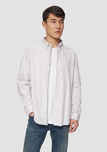 s.Oliver Langarmhemd Regular Fit: Gestreiftes Oxford-Hemd günstig online kaufen