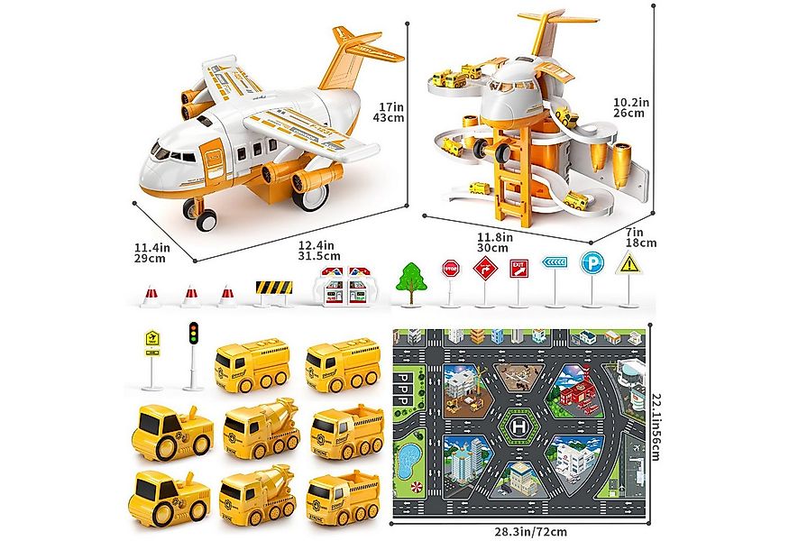 TEMI Spielzeug-Flugzeug Kinder Flugzeugspielzeug, Rennstrecken-Autospielzeu günstig online kaufen