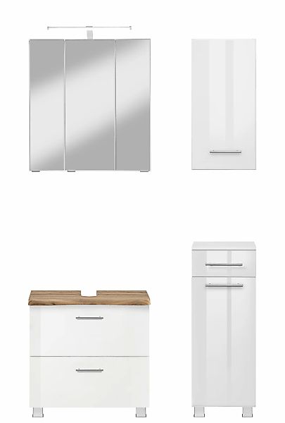 welltime "Trento, Badezimmer-Set, Waschbeckenunterschrank, Hängeschrank" 4 günstig online kaufen