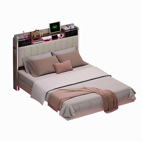 MODFU Polsterbett Stauraumbett Funktionsbett Doppelbett (Multifunktionales günstig online kaufen