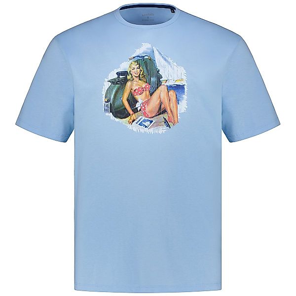 RAGMAN T-Shirt mit Print Farbe hellblau Größe: 4XL günstig online kaufen