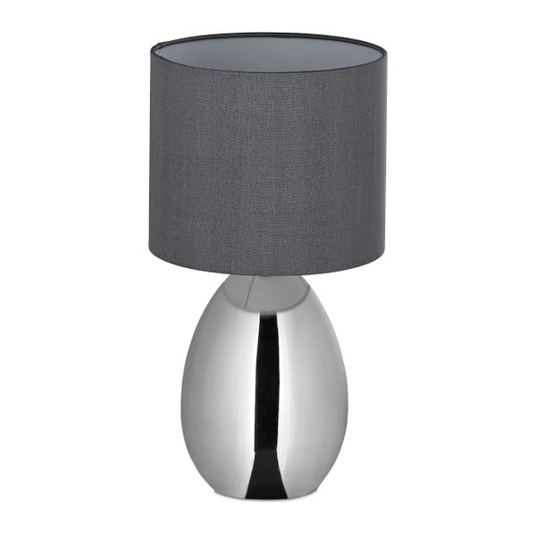 relaxdays Nachttischlampe Tischlampe Metall & Stoff, günstig online kaufen