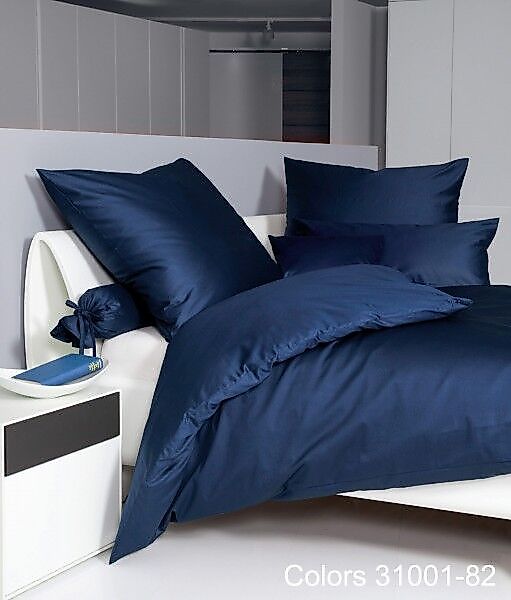 Janine Janine Mako-Satin Bettwäsche Colors 31001 marine Größe:  200x220 cm günstig online kaufen