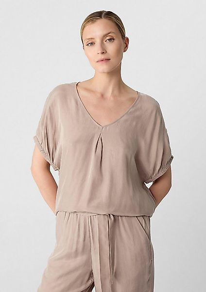 comma Kurzarmbluse Bluse Bluse im Relaxed Fit mit V-Ausschnitt günstig online kaufen