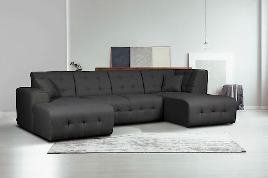 Home affaire Wohnlandschaft »Nosia U-Form«, incl. 2 Zierkissen, mit feiner günstig online kaufen