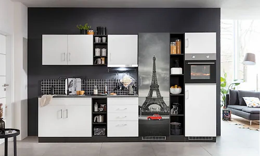 HELD MÖBEL Küchenzeile »Paris«, mit E-Geräten, Breite 340 cm, mit großer Kü günstig online kaufen