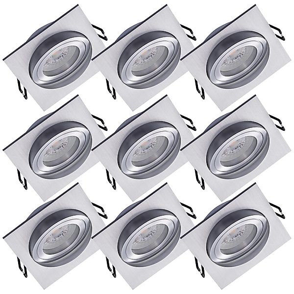 Oktaplex 9er Set Einbauleuchte Aluminium Lyon Schwenkbar 3-Stufen Dimmbar 3 günstig online kaufen