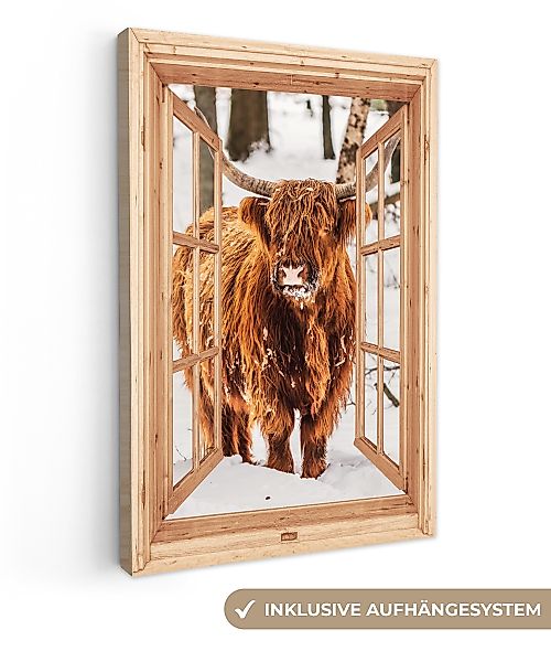 OneMillionCanvasses® Leinwandbild Schottische Highlander - Winter günstig online kaufen