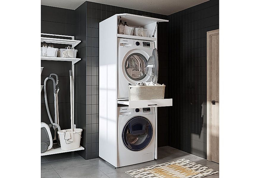 Roomart Waschmaschinenumbauschrank Waschturm für Waschmaschine & Trockner m günstig online kaufen
