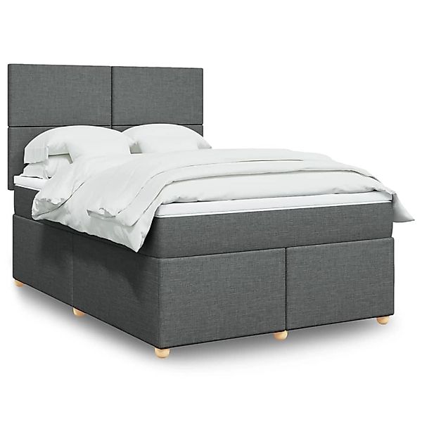 vidaXL Boxspringbett mit Matratze Dunkelgrau 140x200 cm Stoff 3293597 günstig online kaufen