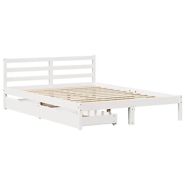 vidaXL Massivholzbett ohne Matratze Weiß 160x200 Kiefernholz 3301545 günstig online kaufen