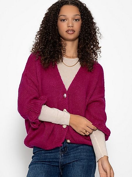 SASSYCLASSY Cardigan Cardigan mit 3/4-Ärmeln für Damen Cozy Cardigan mit Ba günstig online kaufen