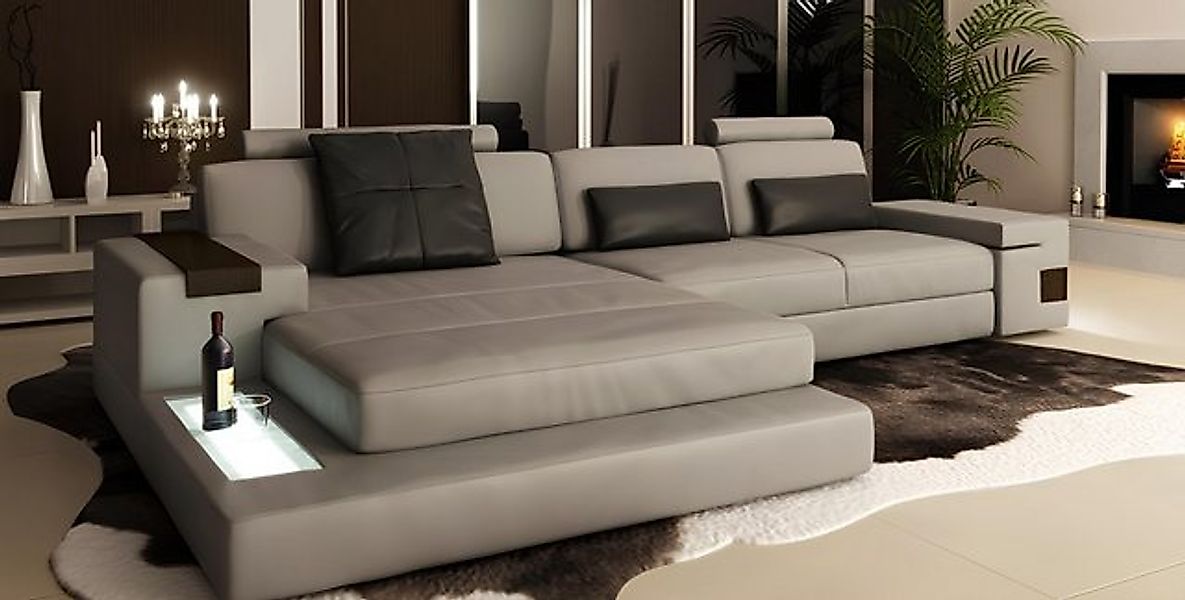 JVmoebel Ecksofa Ecksofa Stoff USB Polster Wohnlandschaft Eck Garnitur Ecke günstig online kaufen