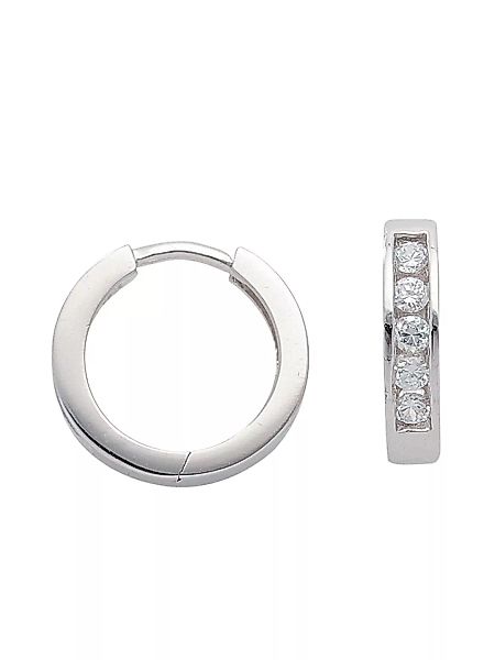 Adelia´s Paar Ohrhänger "925 Silber Ohrringe Creolen Ø 14,1 mm", mit Zirkon günstig online kaufen