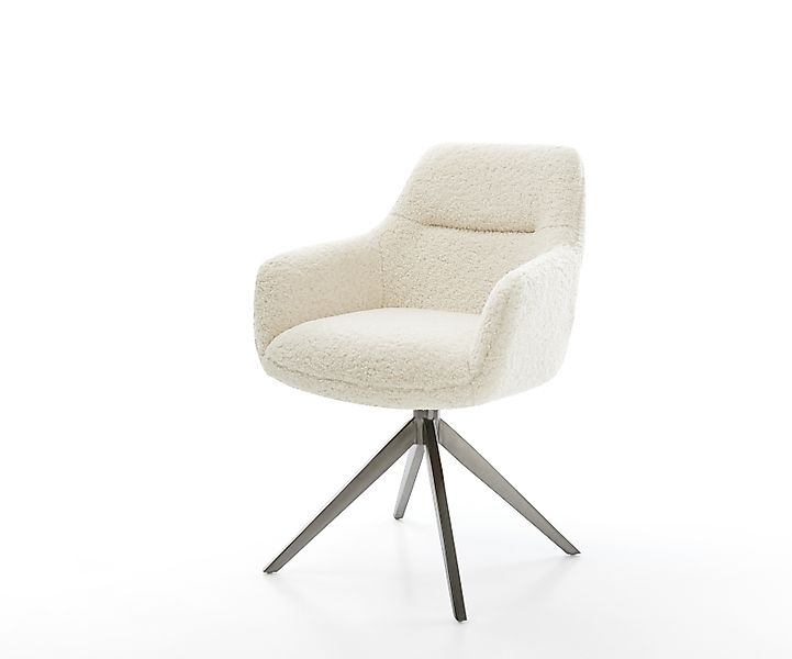 Drehstuhl Pejo-Flex Teddystoff Beige Kreuzgestell breit Graphit 360° drehba günstig online kaufen