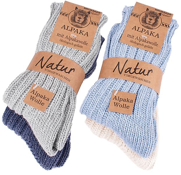 BRUBAKER Kuschelsocken warme dicke Alpaka Socken günstig online kaufen